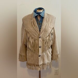Cambridge Dry Goods Tan Suede Fringe Jacket